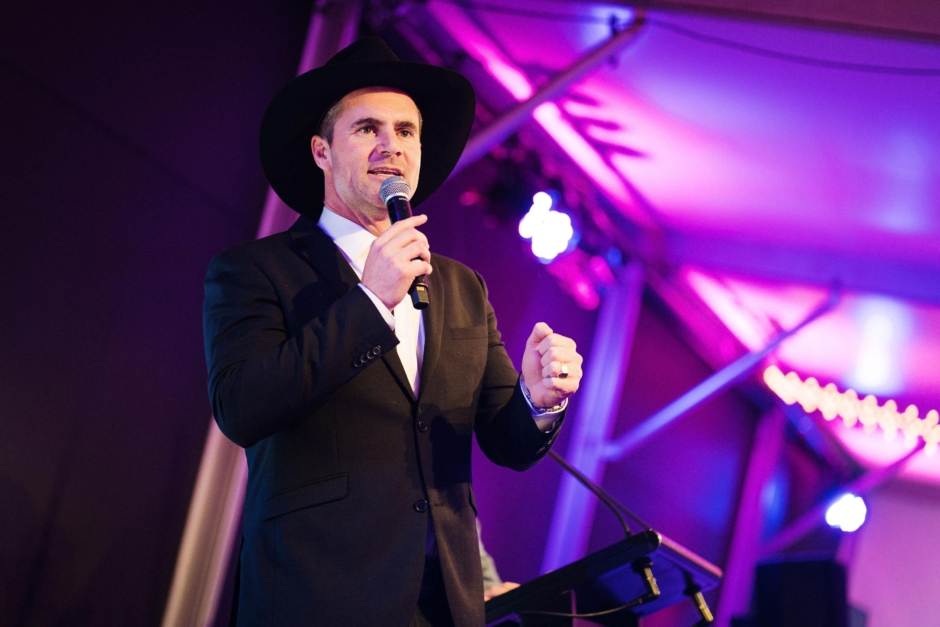 Jay from The Rock speaking at corporate gala dinner event in Queenstown. 