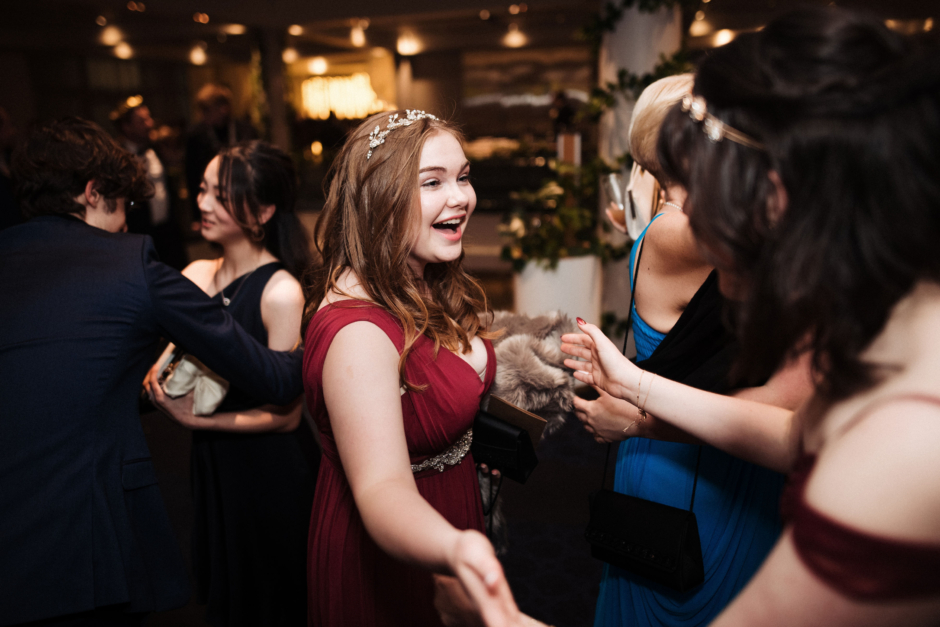 Greetings at college ball at Hilton Auckland