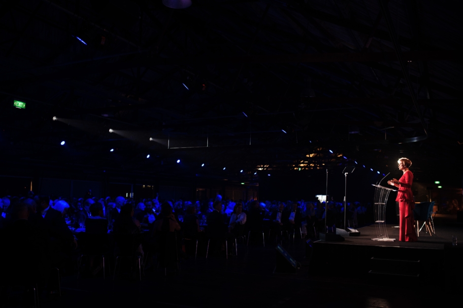 Shed 10 Auckland gala dinner Hillary Barry speaking.