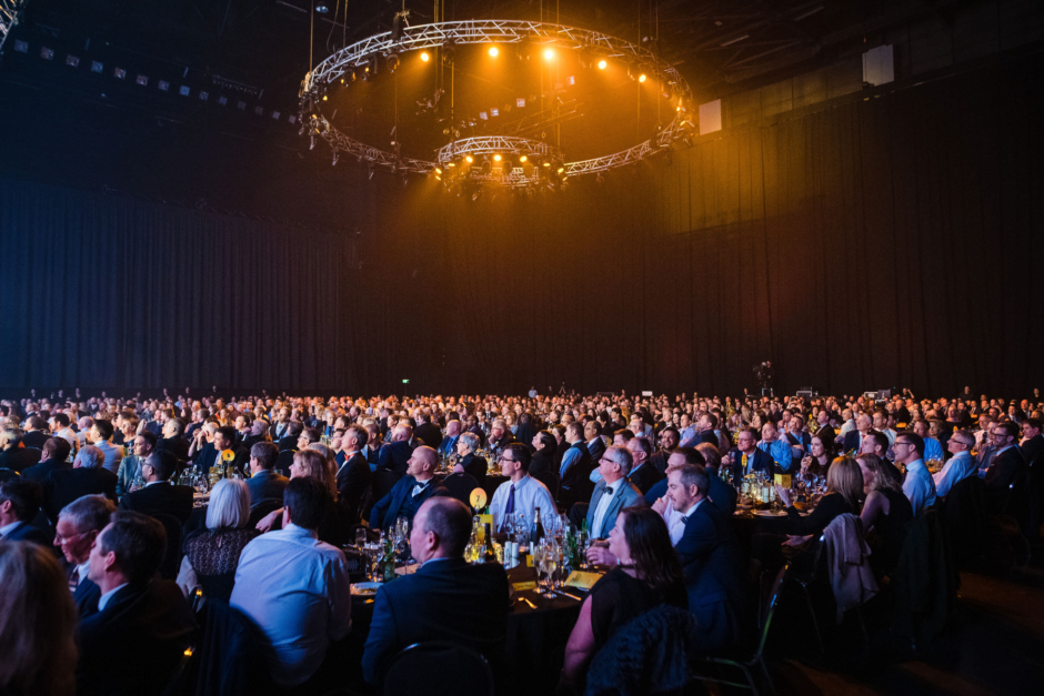 Gala dinner event at Auckland waterfront venue Spark Arena.